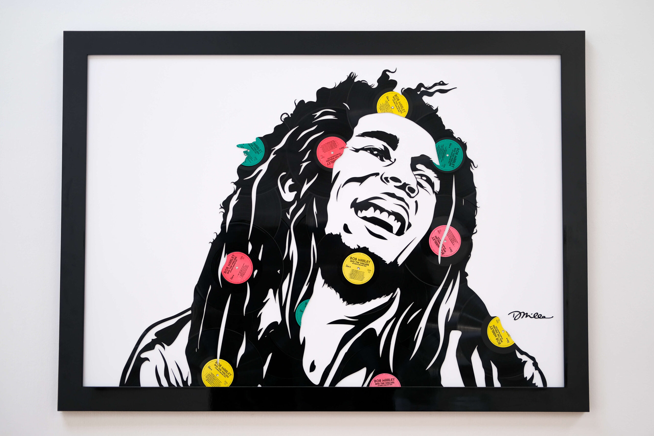 Bob Marley vinyl record portrait by Denver Miller III – World of Grooves