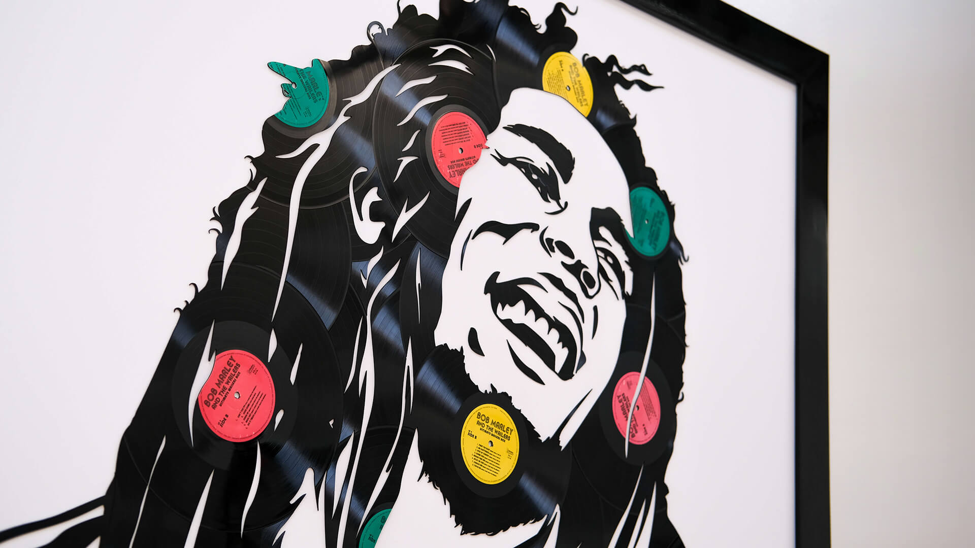 Bob Marley vinyl record portrait by Denver Miller III – World of Grooves