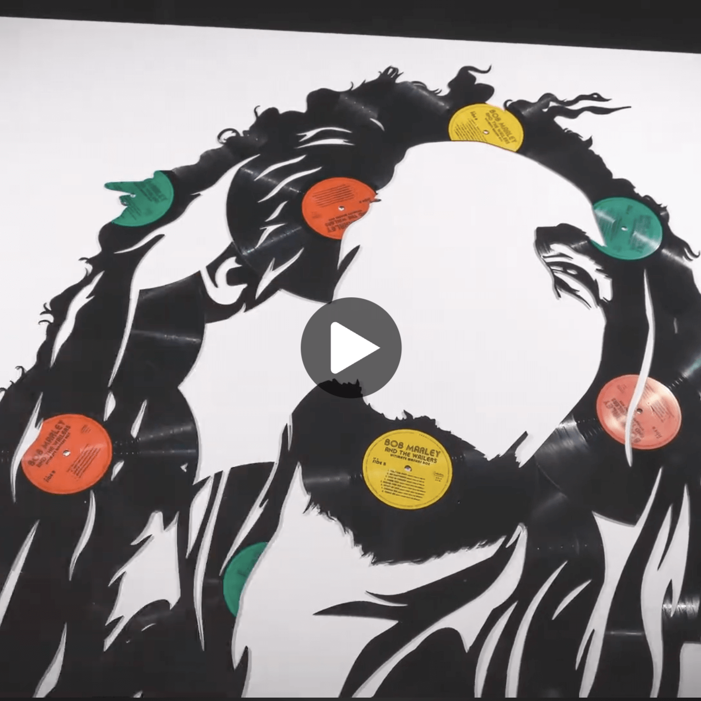Bob Marley vinyl record portrait time-lapse by Denver Miller III – World of Grooves